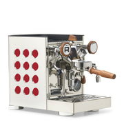 Rocket Espresso Appartamento TCA Heat-Exchange Espresso Machine in Stainless Steel with White Stripe