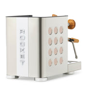 Rocket Espresso Appartamento TCA Heat-Exchange Espresso Machine in Stainless Steel with White Stripe