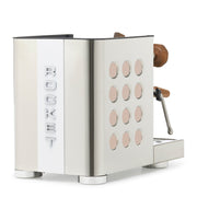 Rocket Espresso Appartamento TCA Heat-Exchange Espresso Machine in Stainless Steel with White Stripe
