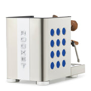 Rocket Espresso Appartamento TCA Heat-Exchange Espresso Machine in Stainless Steel with White Stripe
