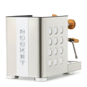 Rocket Espresso Appartamento TCA Heat-Exchange Espresso Machine in Stainless Steel with White Stripe
