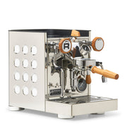Rocket Espresso Appartamento TCA Heat-Exchange Espresso Machine in Stainless Steel with White Stripe