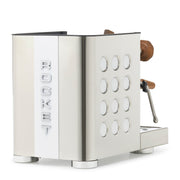 Rocket Espresso Appartamento TCA Heat-Exchange Espresso Machine in Stainless Steel with White Stripe