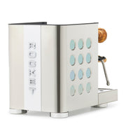 Rocket Espresso Appartamento TCA Heat-Exchange Espresso Machine in Stainless Steel with White Stripe