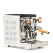 Rocket Espresso Appartamento TCA Heat-Exchange Espresso Machine in Stainless Steel with White Stripe