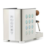 Rocket Espresso Appartamento TCA Heat-Exchange Espresso Machine in Stainless Steel with White Stripe