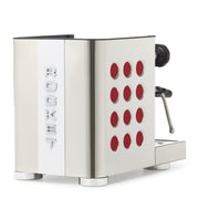 Rocket Espresso Appartamento TCA Heat-Exchange Espresso Machine in Stainless Steel with White Stripe