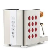 Rocket Espresso Appartamento TCA Heat-Exchange Espresso Machine in Stainless Steel with White Stripe