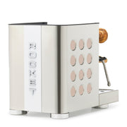 Rocket Espresso Appartamento TCA Heat-Exchange Espresso Machine in Stainless Steel with White Stripe