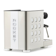 Rocket Espresso Appartamento TCA Heat-Exchange Espresso Machine in Stainless Steel with White Stripe