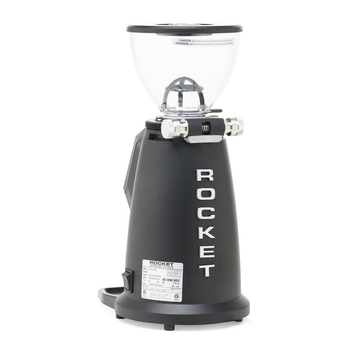Rocket Espresso Spluga On-Demand Coffee Grinder with 65mm Flat Steel Burrs