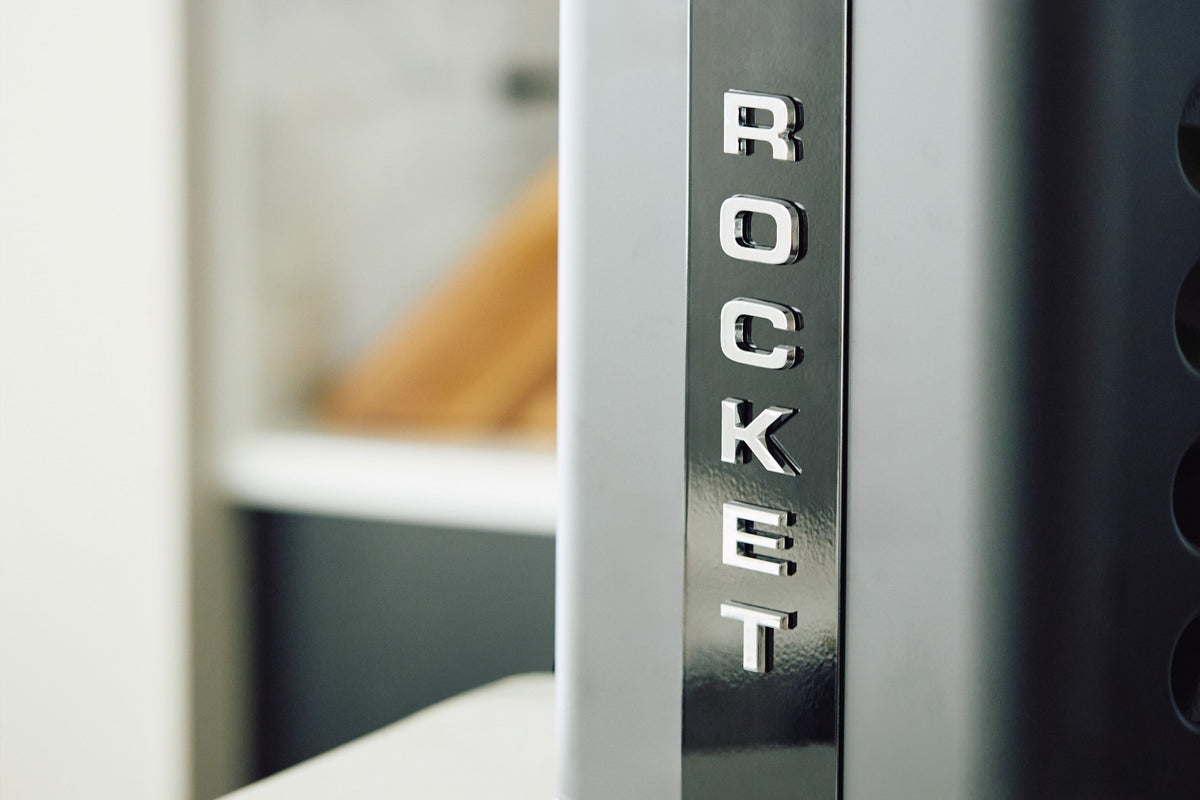 Rocket Espresso Appartamento TCA Heat-Exchange Espresso Machine in Stainless Steel with Black Stripe