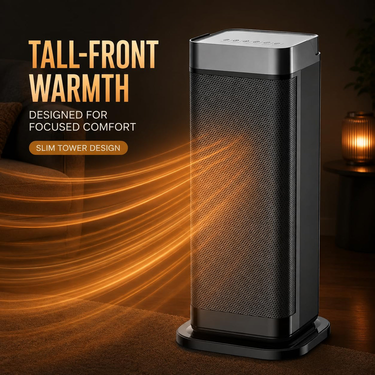 Ceramic Tower Space Heater 1500W, 16.5 in with Remote, Oscillation and Timer – product detail 5