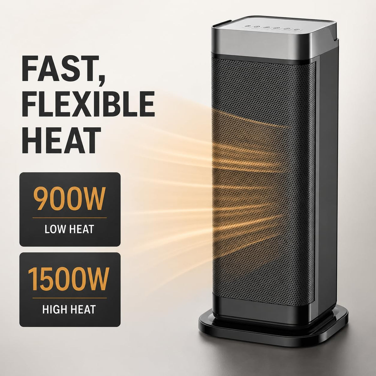 Ceramic Tower Space Heater 1500W, 16.5 in with Remote, Oscillation and Timer – product detail 4