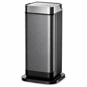 Ceramic Tower Space Heater 1500W, 16.5 in with Remote, Oscillation and Timer – Silver