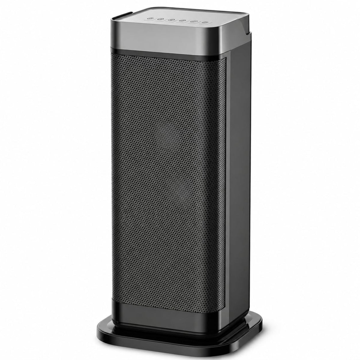 Ceramic Tower Space Heater 1500W, 16.5 in with Remote, Oscillation and Timer – Black