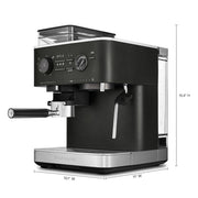 KitchenAid Semi-Automatic Espresso Machine with Burr Grinder and 15-Bar Pump – Cast Iron Black – KES6551BK
