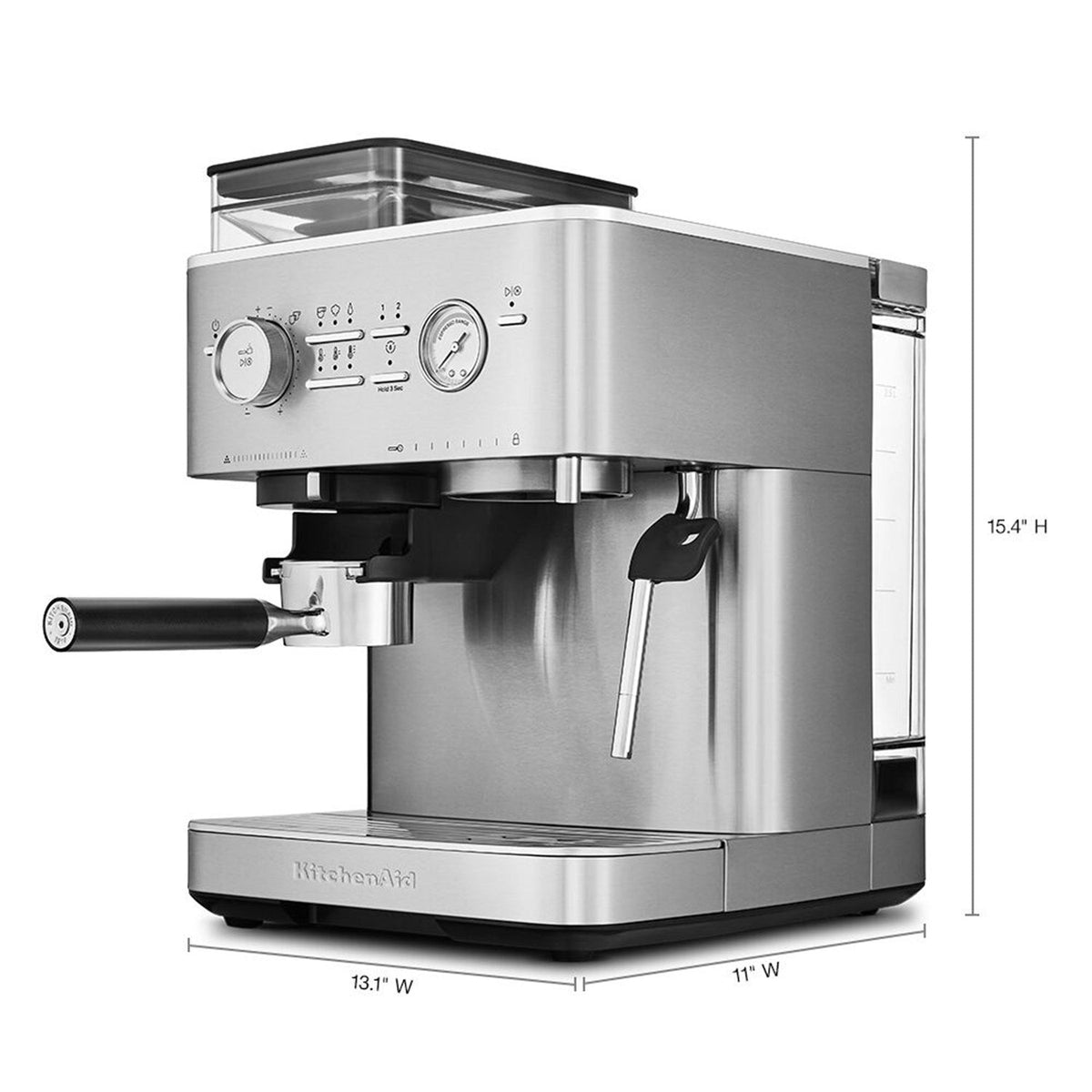 KitchenAid Semi-Automatic Espresso Machine with Burr Grinder and 15-Bar Pump – Stainless Steel – KES6551SX