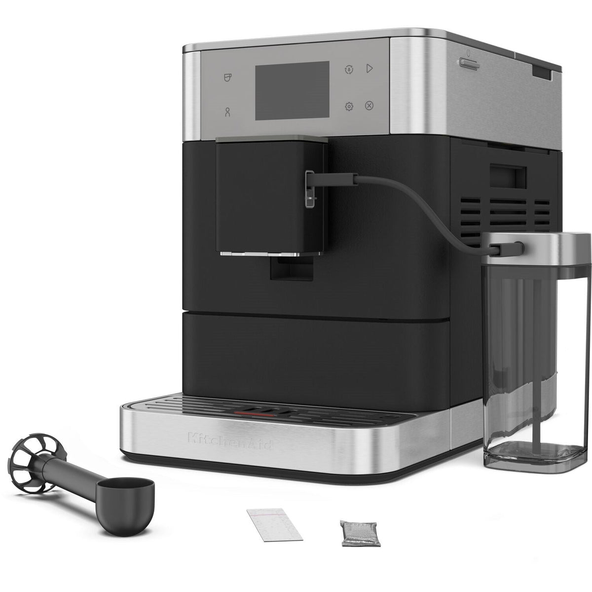 KitchenAid KF7 Fully Automatic Espresso Machine with Milk Container – Cast Iron Black – KES8557BK