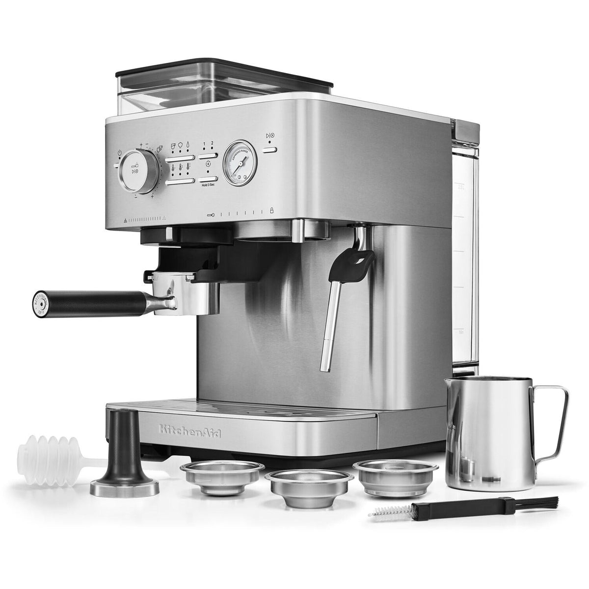 KitchenAid Semi-Automatic Espresso Machine with Burr Grinder and 15-Bar Pump – Stainless Steel – KES6551SX
