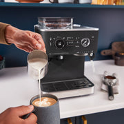 KitchenAid Semi-Automatic Espresso Machine with Burr Grinder and 15-Bar Pump – Cast Iron Black – KES6551BK