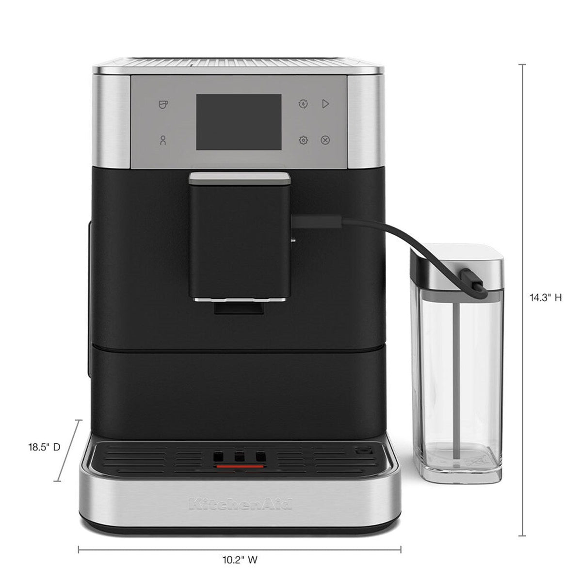 KitchenAid KF7 Fully Automatic Espresso Machine with Milk Container – Cast Iron Black – KES8557BK