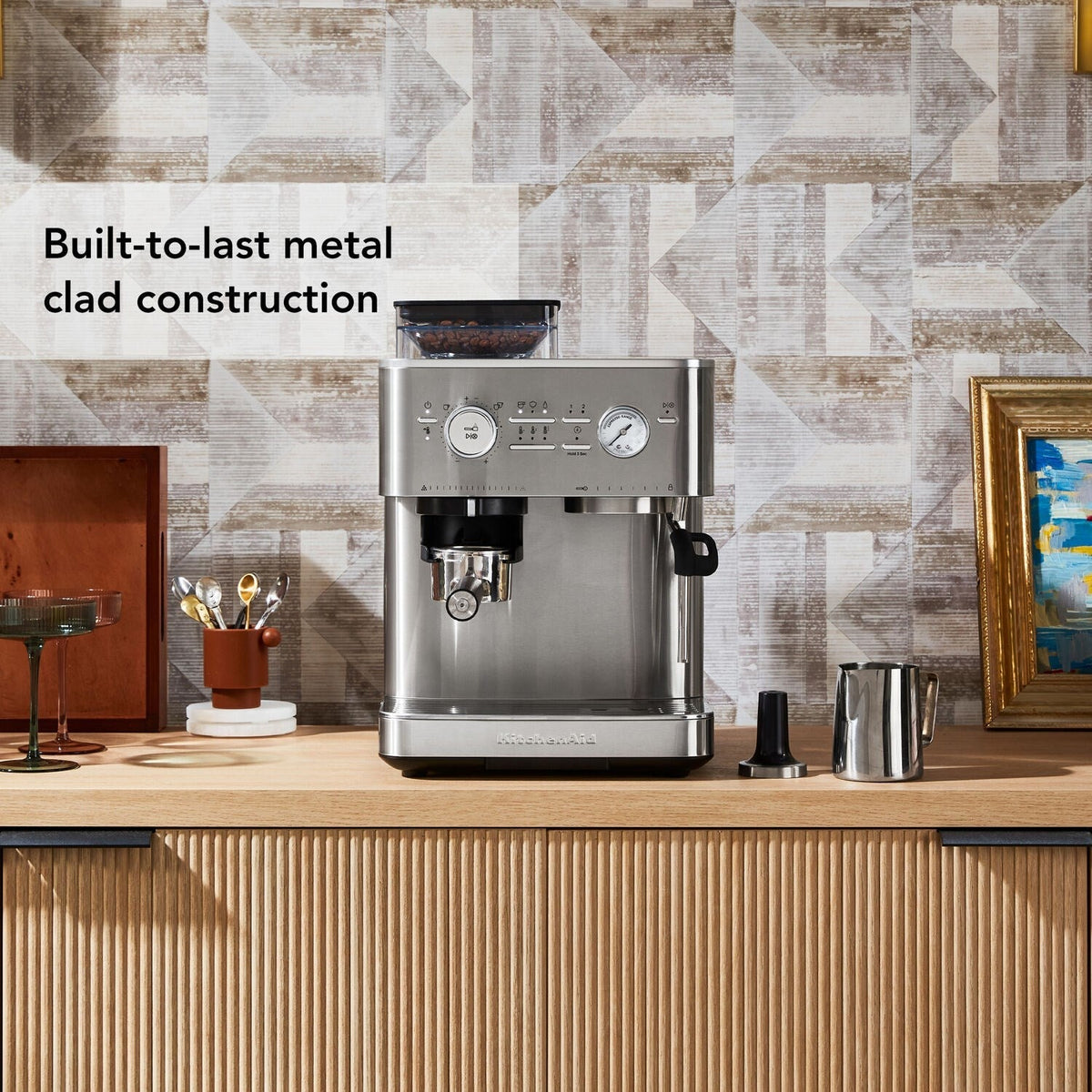 KitchenAid Semi-Automatic Espresso Machine with Burr Grinder and 15-Bar Pump – Stainless Steel – KES6551SX