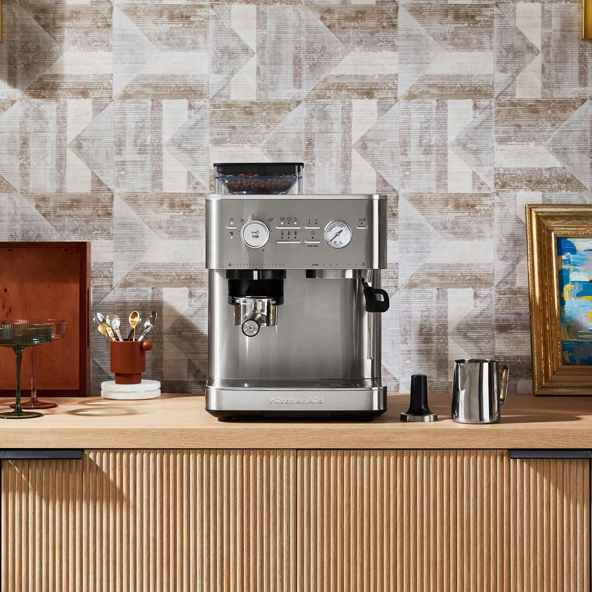KitchenAid Semi-Automatic Espresso Machine with Burr Grinder and 15-Bar Pump – Stainless Steel – KES6551SX