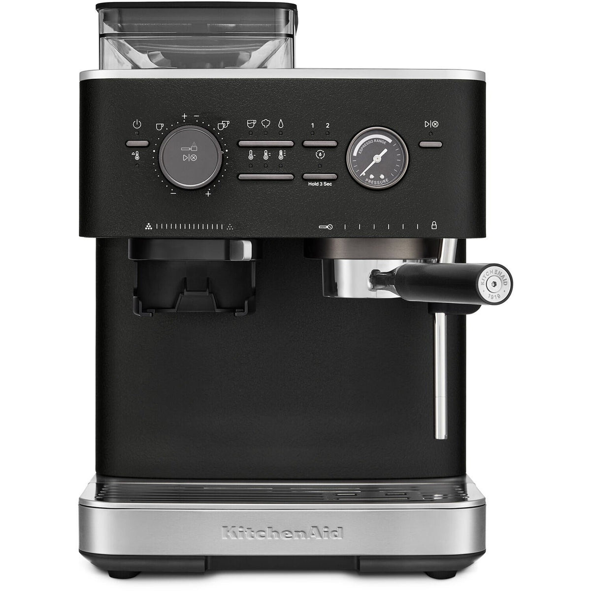 KitchenAid Semi-Automatic Espresso Machine with Burr Grinder and 15-Bar Pump – Cast Iron Black – KES6551BK