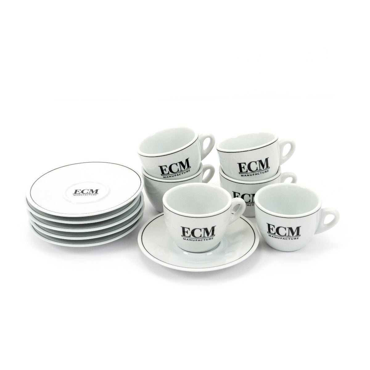 ECM Espresso Cups with Matching Saucers – Set of 6
