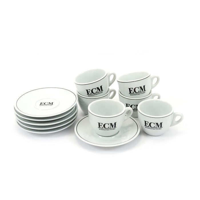 ECM Espresso Cups with Matching Saucers – Set of 6