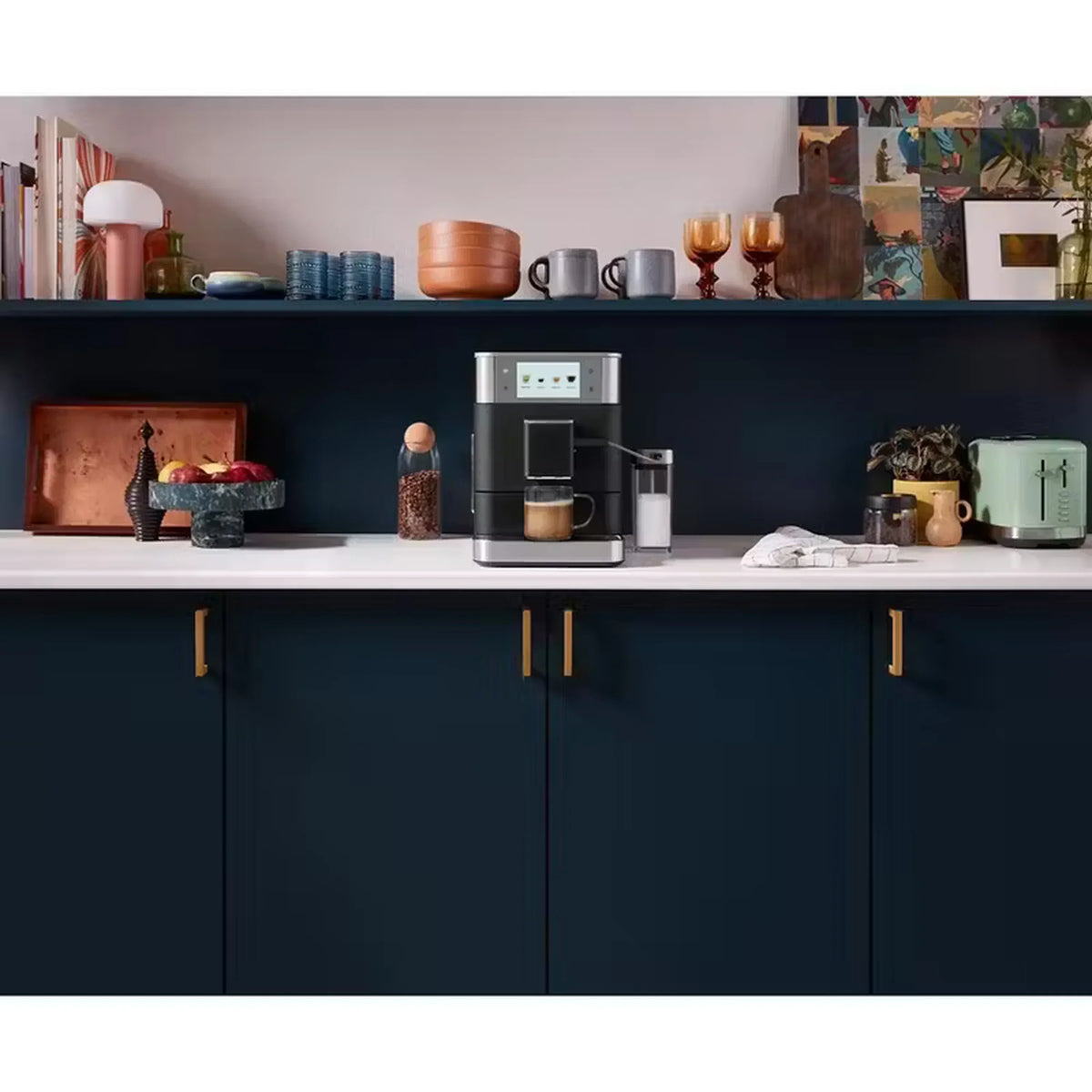 KitchenAid KF8 Fully Automatic Espresso Machine with Milk Container – Cast Iron Black – KES8558BK