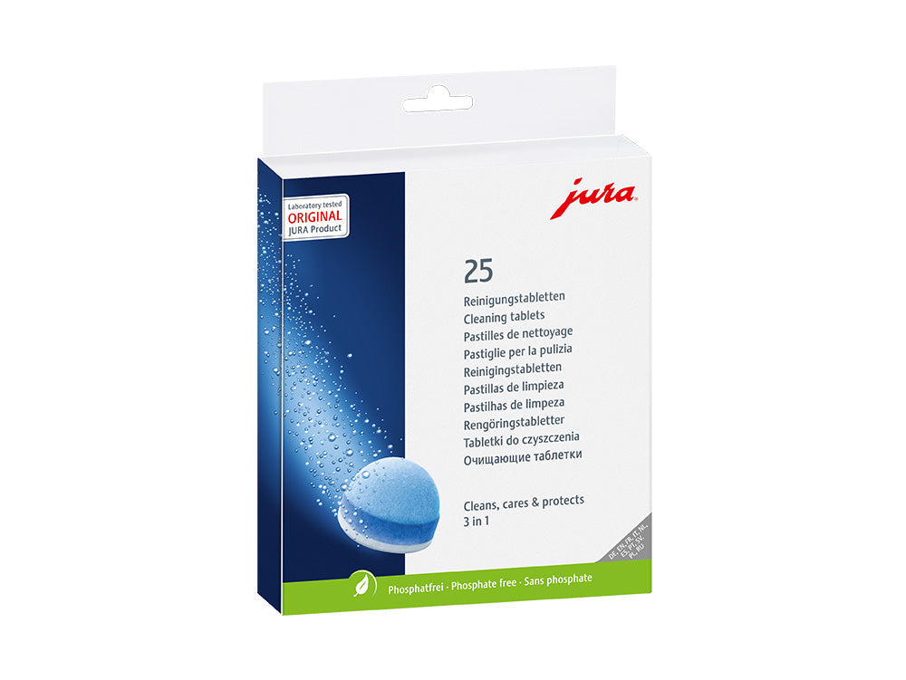 JURA 3-Phase Coffee Machine Cleaning Tablets – 25-Pack