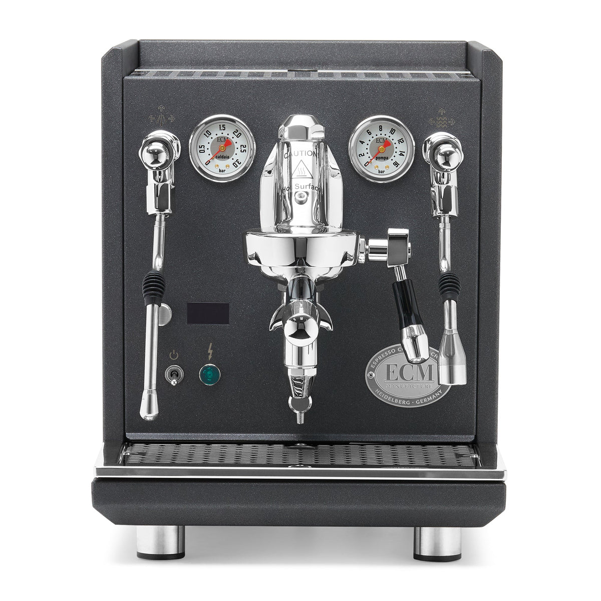 ECM Synchronika II Dual-Boiler Espresso Machine in Anthracite with OLED PID Display