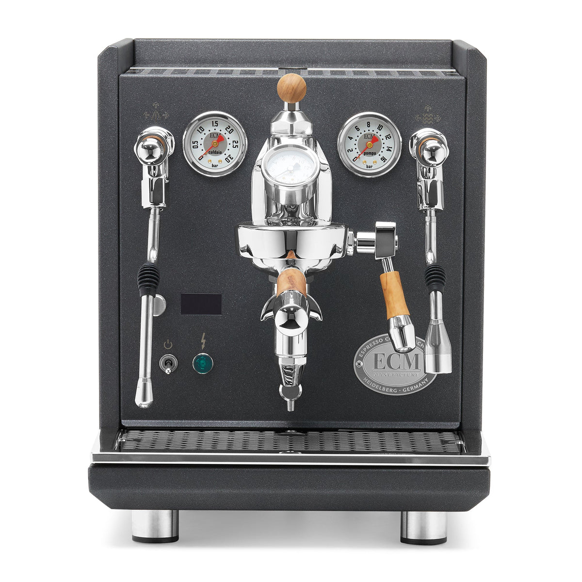 ECM Synchronika II Dual-Boiler Espresso Machine in Anthracite with OLED PID Display