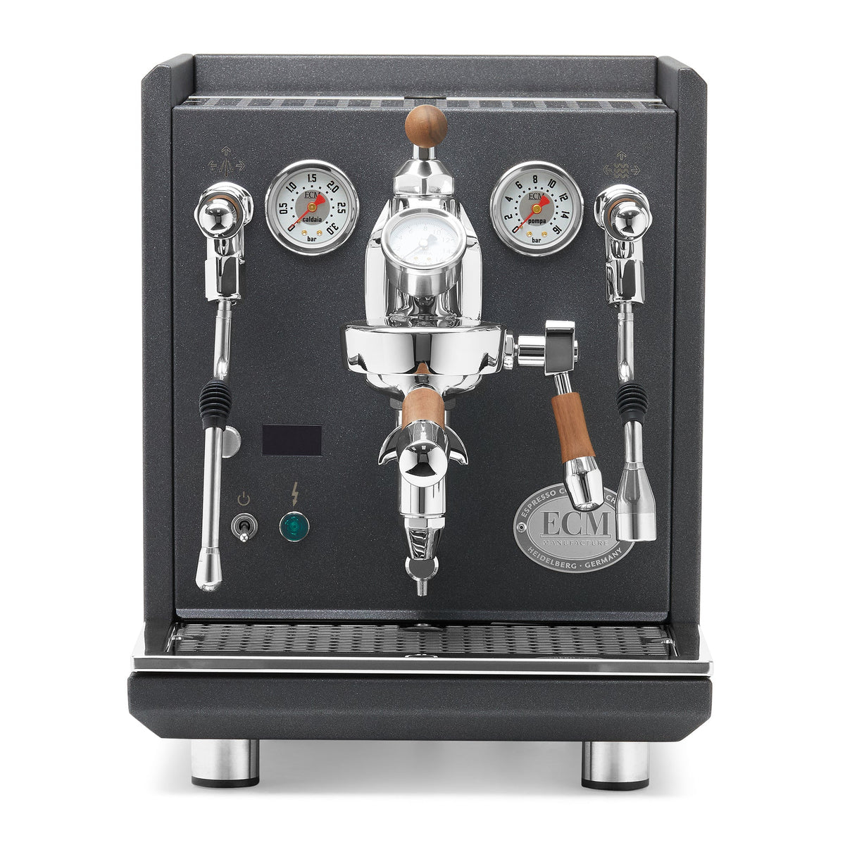 ECM Synchronika II Dual-Boiler Espresso Machine in Anthracite with OLED PID Display