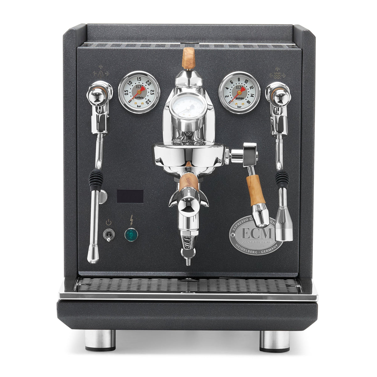 ECM Synchronika II Dual-Boiler Espresso Machine in Anthracite with OLED PID Display