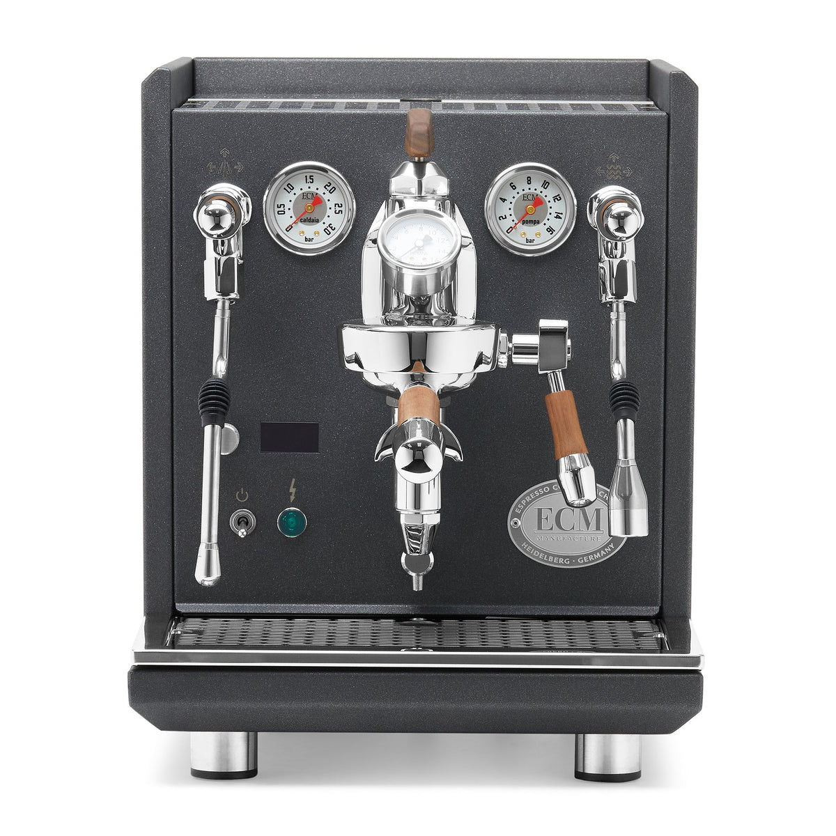 ECM Synchronika II Dual-Boiler Espresso Machine in Anthracite with OLED PID Display