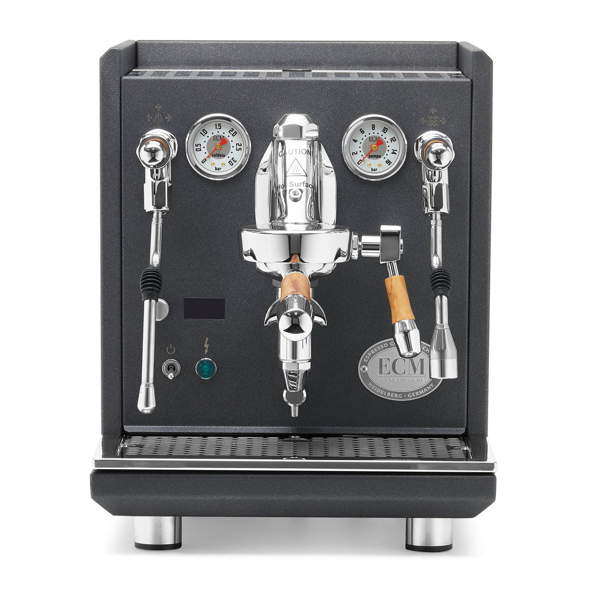 ECM Synchronika II Dual-Boiler Espresso Machine in Anthracite with OLED PID Display