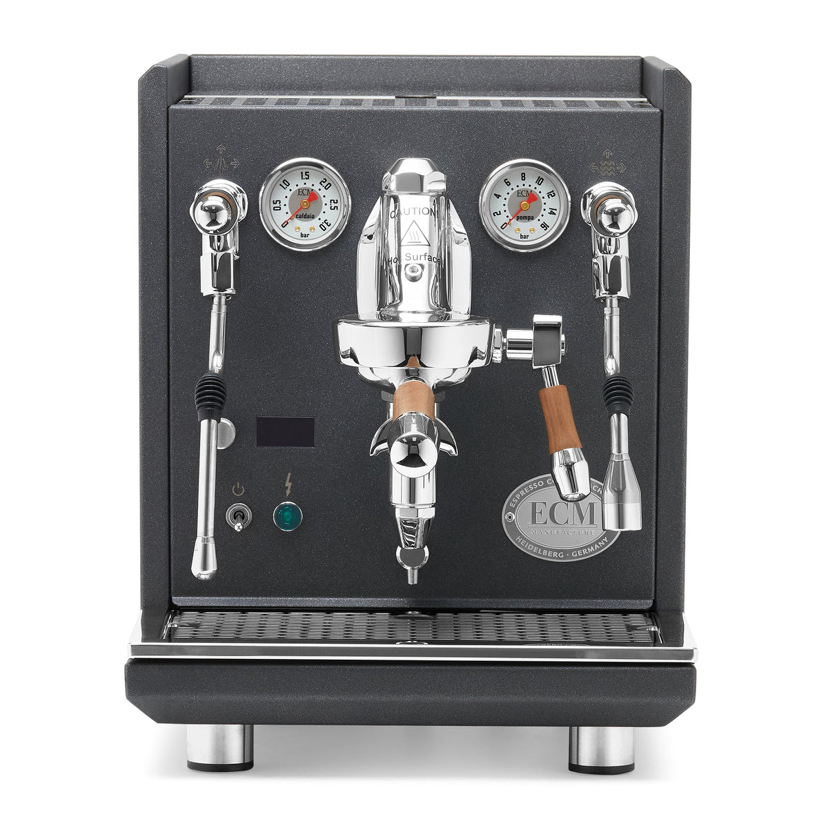 ECM Synchronika II Dual-Boiler Espresso Machine in Anthracite with OLED PID Display