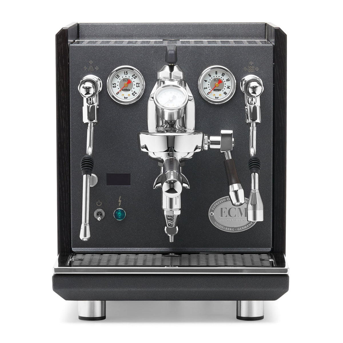ECM Synchronika II Dual-Boiler Espresso Machine in Anthracite with OLED PID Display