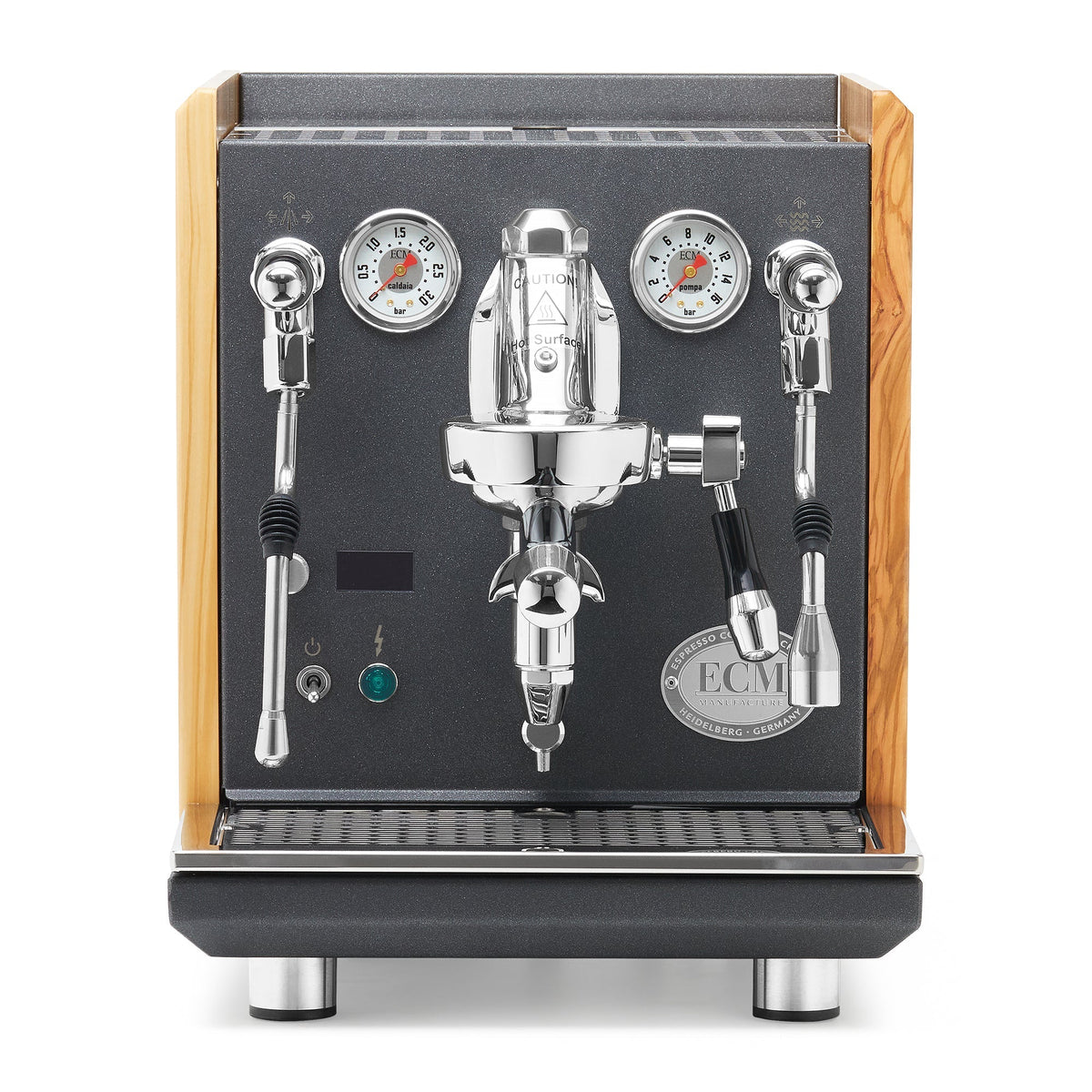 ECM Synchronika II Dual-Boiler Espresso Machine in Anthracite with OLED PID Display