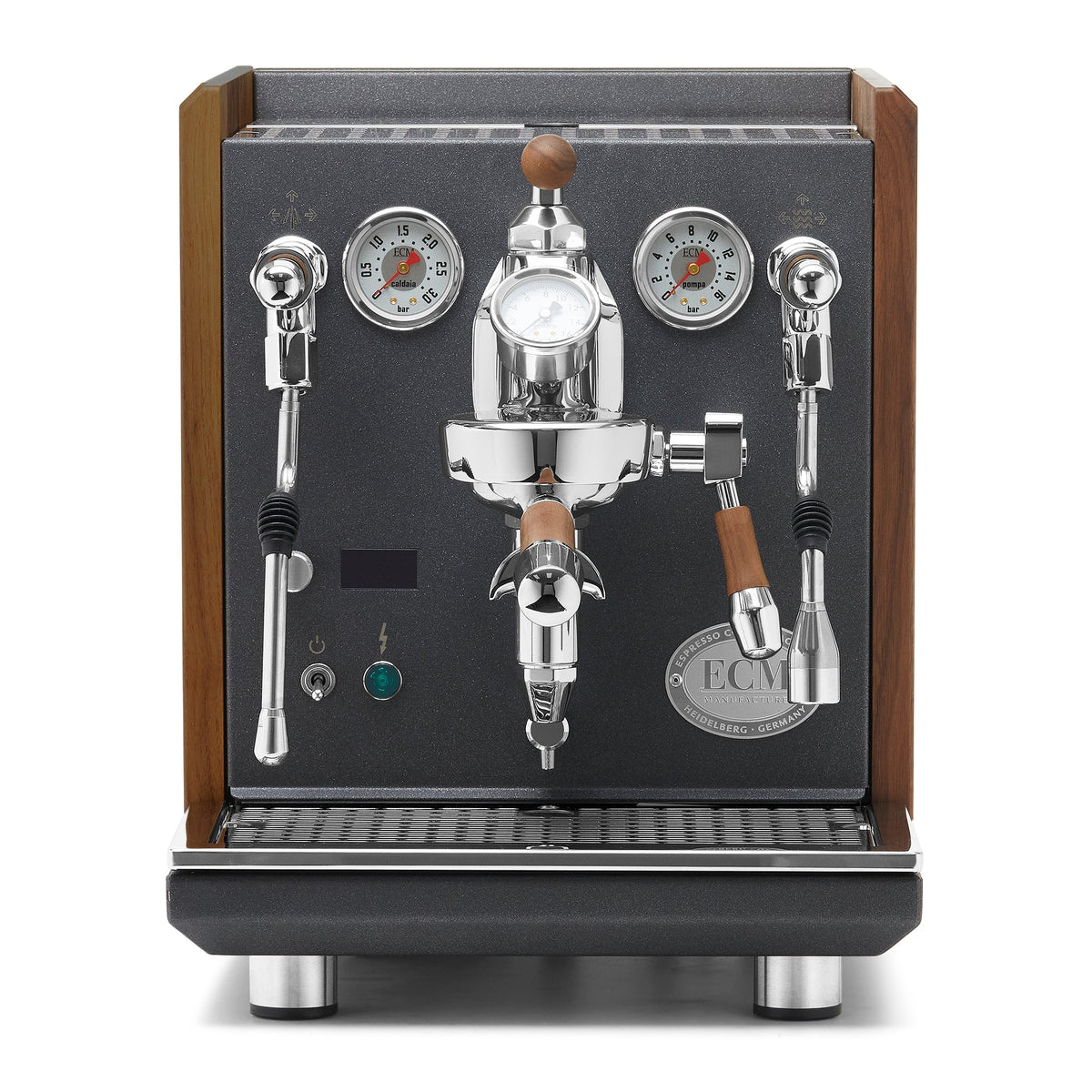 ECM Synchronika II Dual-Boiler Espresso Machine in Anthracite with OLED PID Display