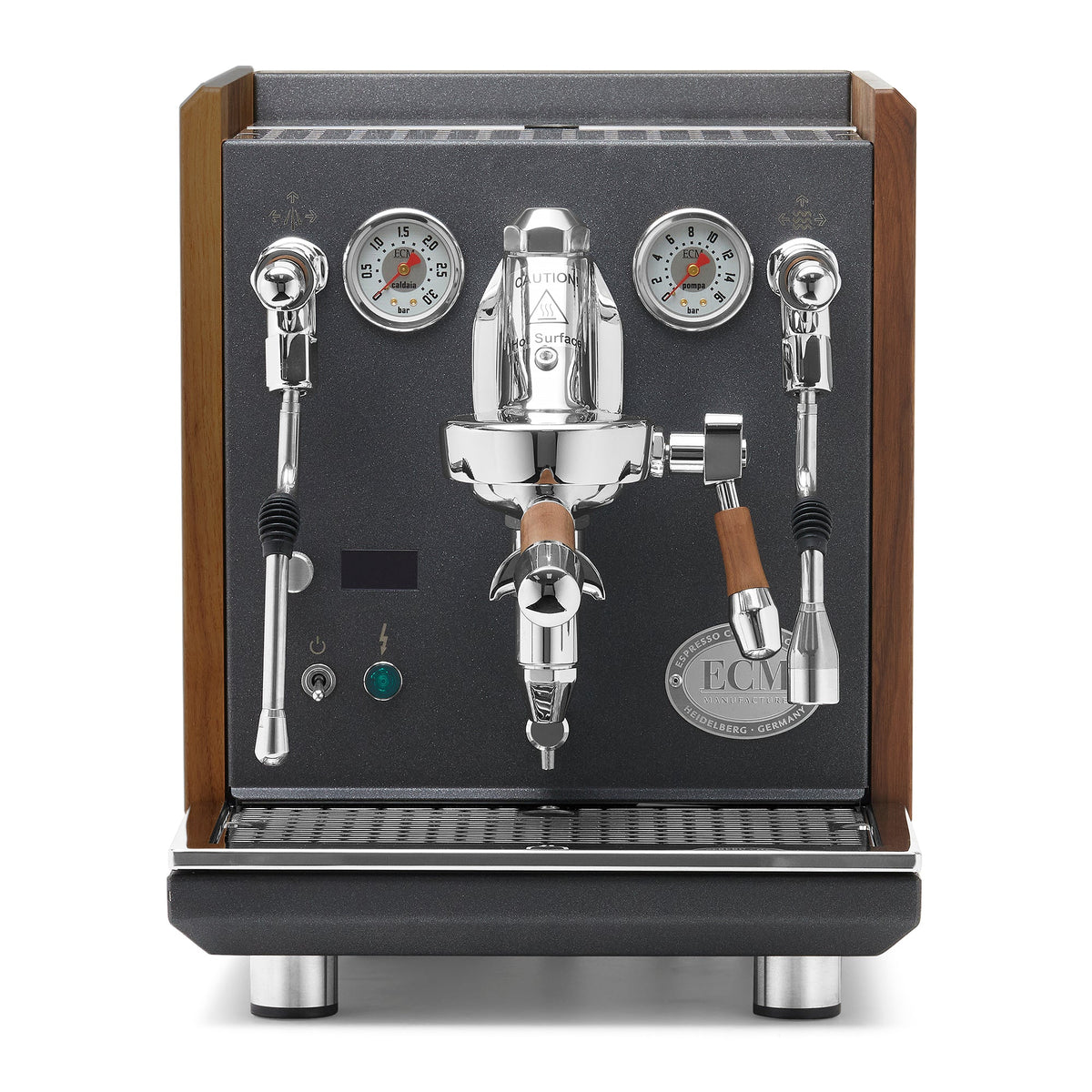 ECM Synchronika II Dual-Boiler Espresso Machine in Anthracite with OLED PID Display