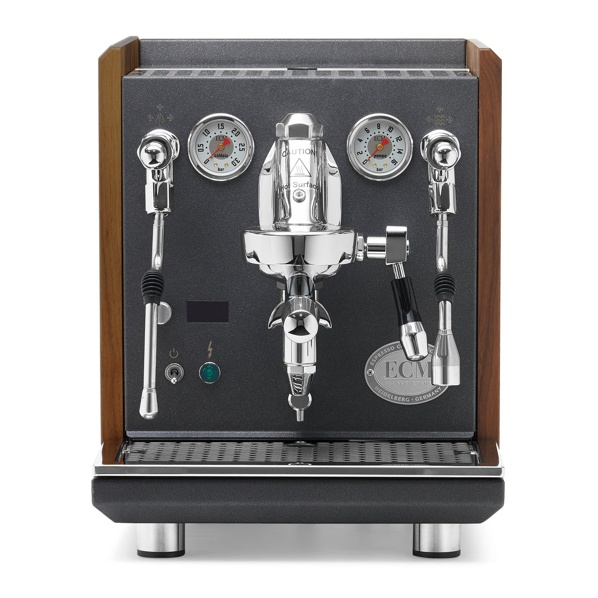 ECM Synchronika II Dual-Boiler Espresso Machine in Anthracite with OLED PID Display