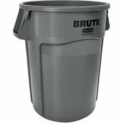 Heavy-Duty Round Plastic Trash Can, 44 Gallon, Gray, Lid Not Included – Gray