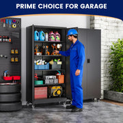 Rolling Metal Garage Storage Cabinet with Lock and Adjustable Shelves, 75 in – product detail 5