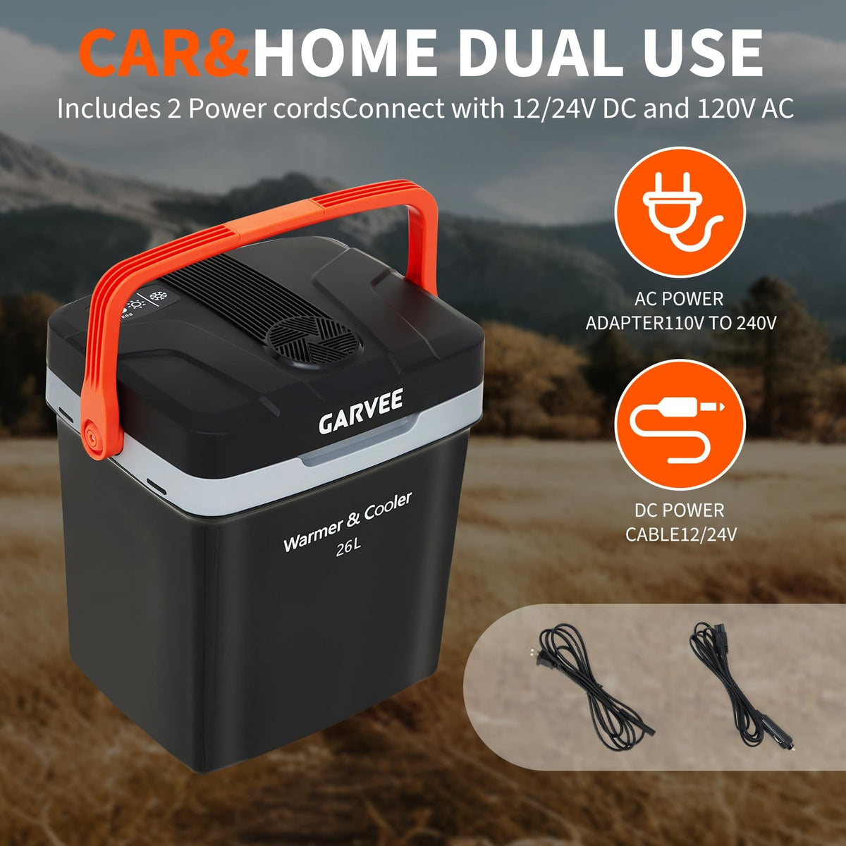 Portable Thermoelectric Cooler and Warmer, 26 L, 12V DC and 110V AC – product detail 6