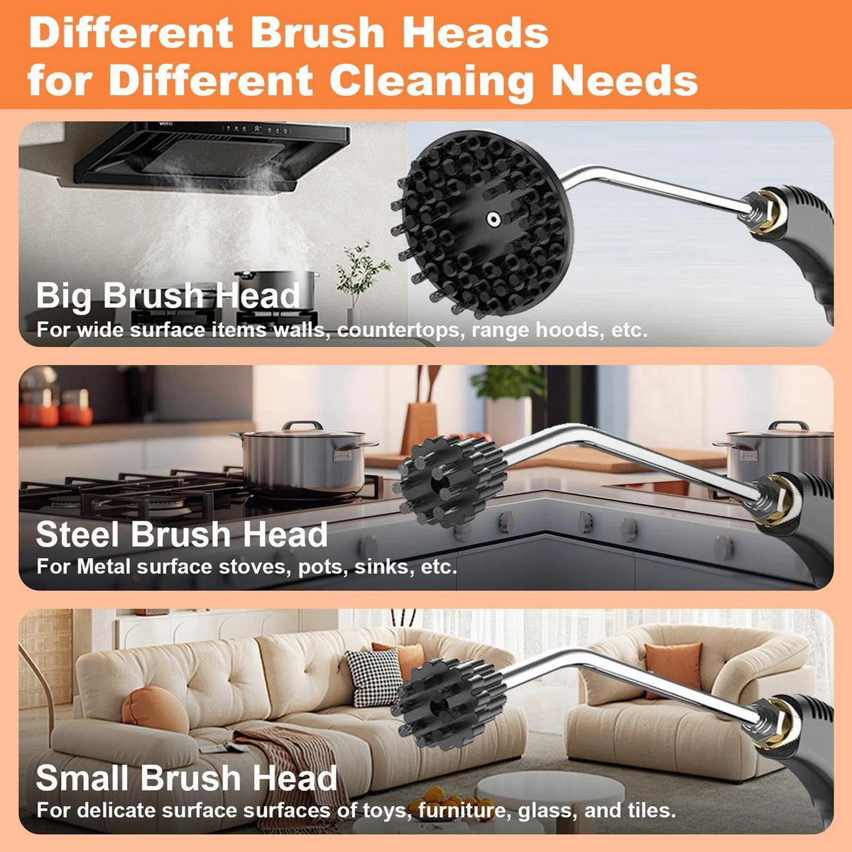 Portable High-Pressure Steam Cleaner, 1 L Tank, 110V Corded – product detail 3