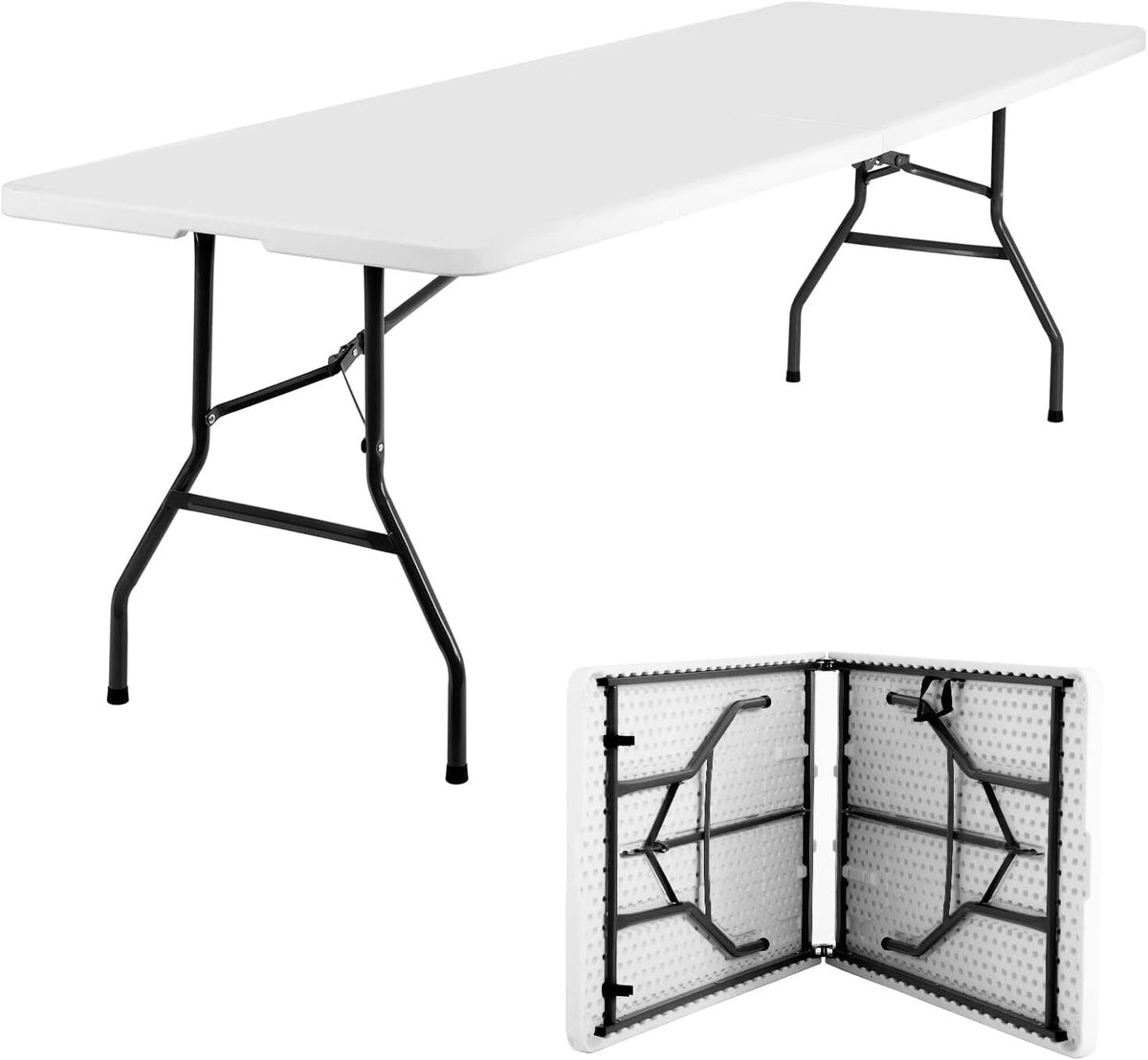 Portable Folding Picnic Table with Carry Handle, 4 ft, 6 ft or 8 ft – 8FT